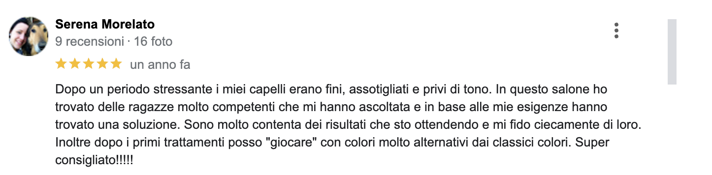 recesione-cliente_luxuryhair_center_spa_tricologia_verona_sanguinetto_alopecia_diramazione