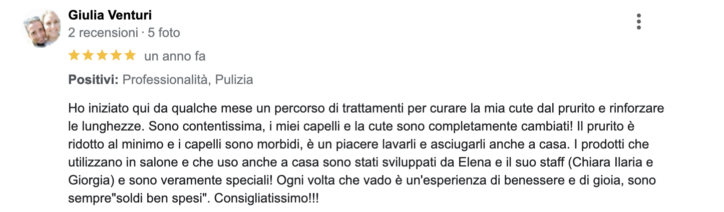 recesione-cliente_luxuryhair_center_spa_tricologia_verona_sanguinetto_alopecia_diramazione