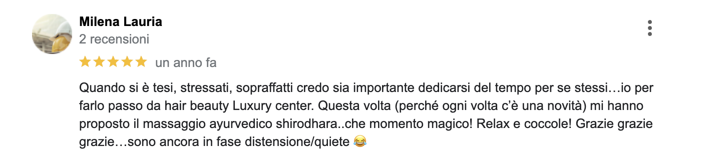 recesione-cliente_luxuryhair_center_spa_tricologia_verona_sanguinetto_alopecia_diramazione