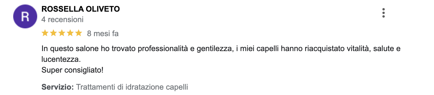 recesione-cliente_luxuryhair_center_spa_tricologia_verona_sanguinetto_alopecia_diramazione