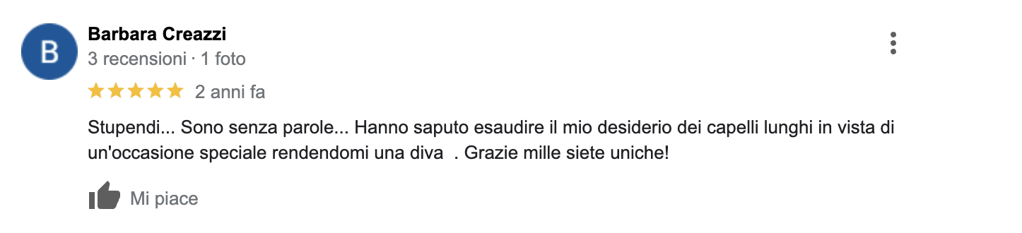 recesione-cliente_luxuryhair_center_spa_tricologia_verona_sanguinetto_alopecia_diramazione